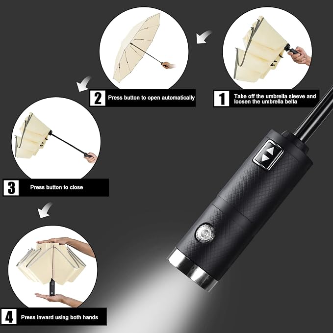 Lejorain Inside Out Umbrella Folding - Image 3