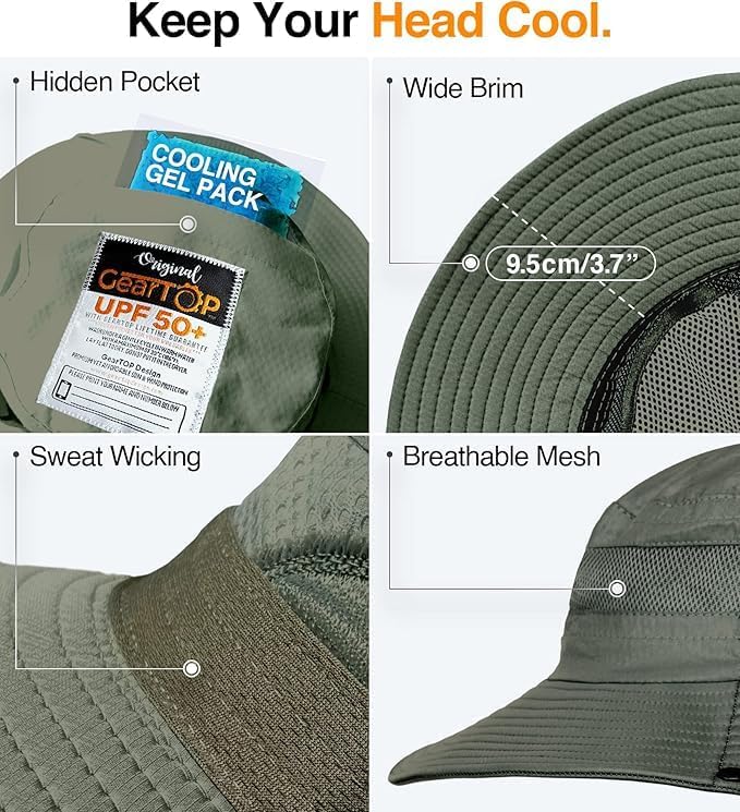 GearTOP Safari Sun Hat for Men and Sun Hats for Women UV Protection UPF 50+ - Image 5