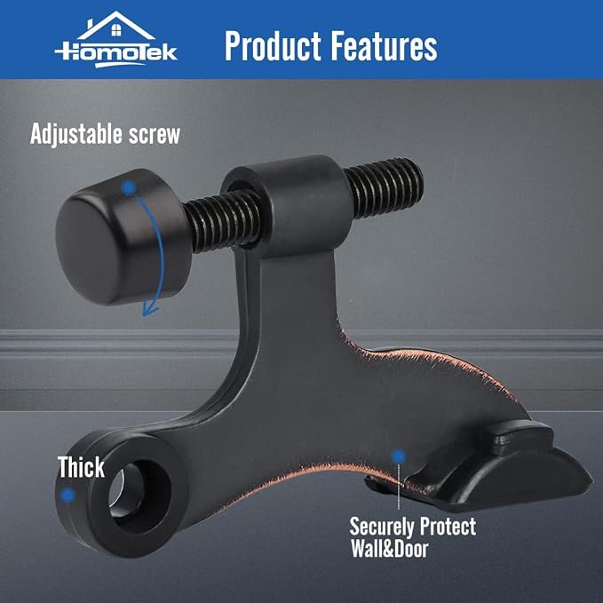 HOMOTEK 36 Pack Hinge Pin Oil Rubbed Bronze Door Stopper, Adjustable Deluxe - Image 2
