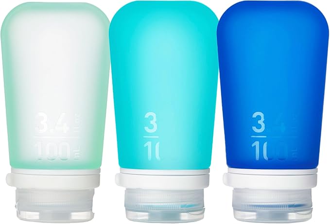 humangear GoToob+ 3-Pack | Refillable Silicone Travel Bottle | Locking Lid | by humangear