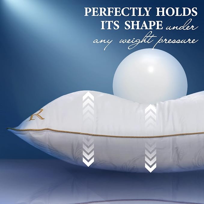 Royal Therapy Pillows Standard Size Set of 2, Alternative Goose Down Pillows - Image 4