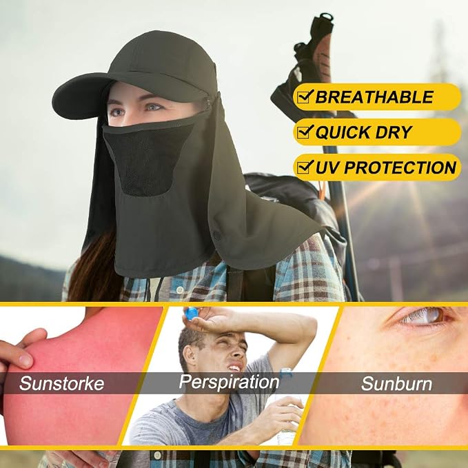 Foldable Sun Cap, Fishing Hats, UPF 50+ Protection Caps - Image 5