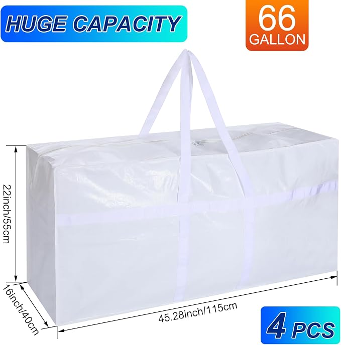 4 Pcs 66 Gallon Large Moving Bags - Image 3