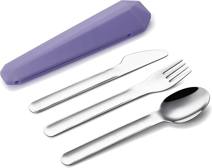 DEVICO Travel Utensils with Case, Reusable Camping Silverware Cutlery, 18/8 - Image 9