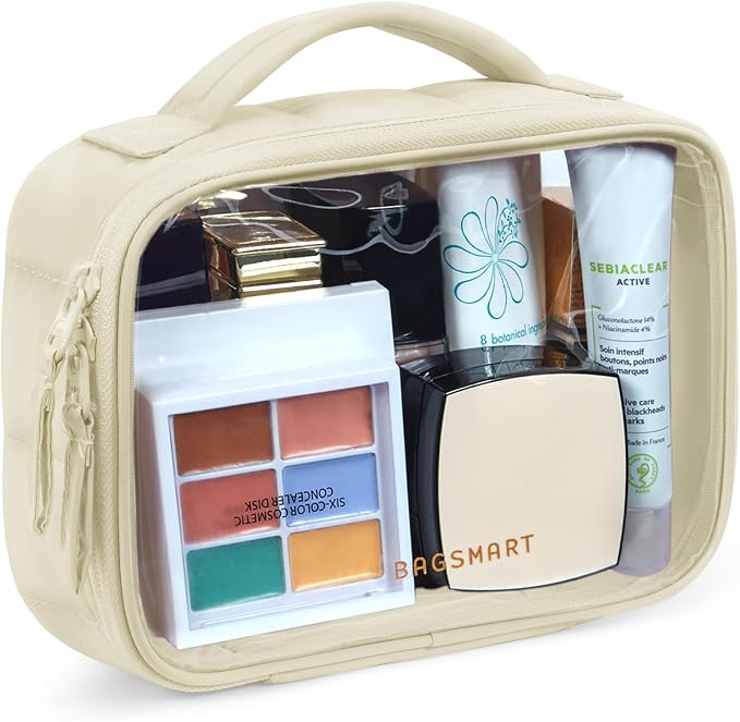 BAGSMART Clear TSA-Approved Toiletry Bag, Puffy Edges Travel Makeup Bag by BAGSMART