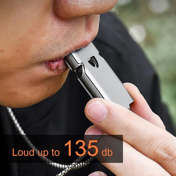 Whistle Emergency Whistles Keychain Rape Whistle Stainless Steel High Decibel - Image 6