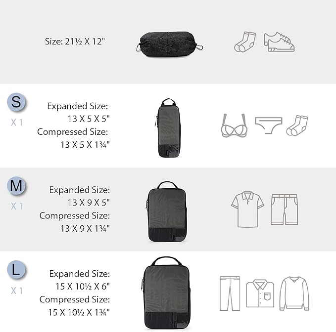 BAGSMART 6 Set Compression Packing Cubes - Image 2