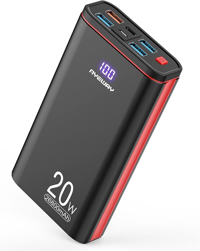 Ayeway Battery Pack USB C Portable Charger PD 20W Fast Charging 26800mAh Power by Ayeway