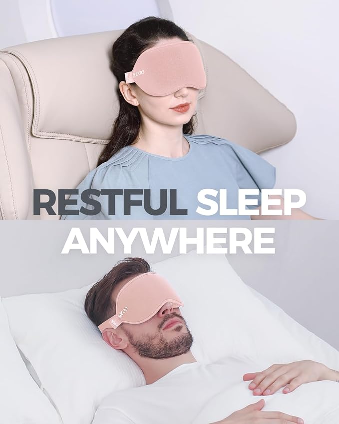 MZOO Luxury Sleep Mask for Back, Side Sleeper, Complete Light Blocking Sleeping - Image 7
