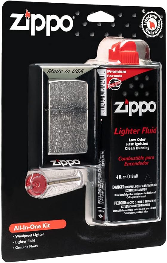 Zippo All-in-One Kit with Street Chrome Windproof Lighter by ZippoManufacturingCompany