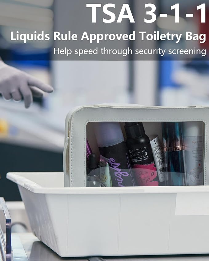2 Pcs Clear Makup Bag Set, Small Travel Cosmetic Case Waterproof Clear Cosmetic - Image 3