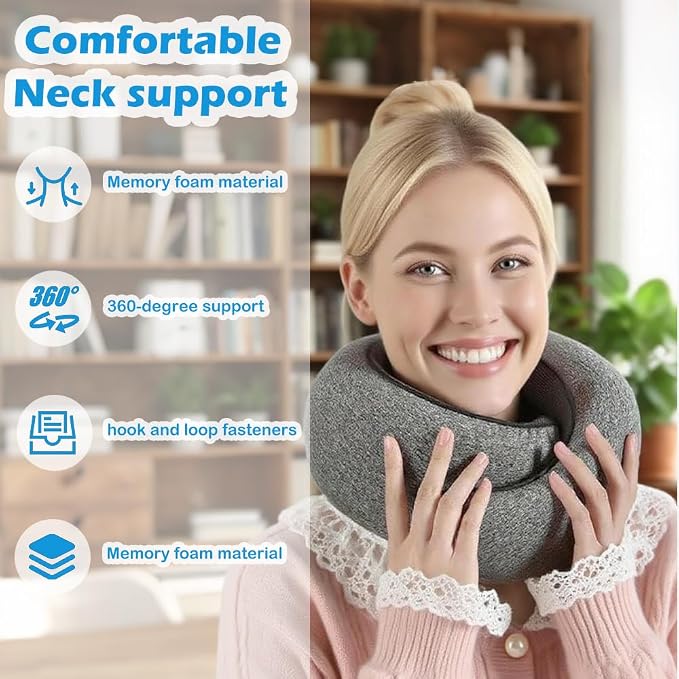 Travel Neck Pillow for Airplane, Memory Foam Travel Neck Pillow, Adults turtle - Image 2
