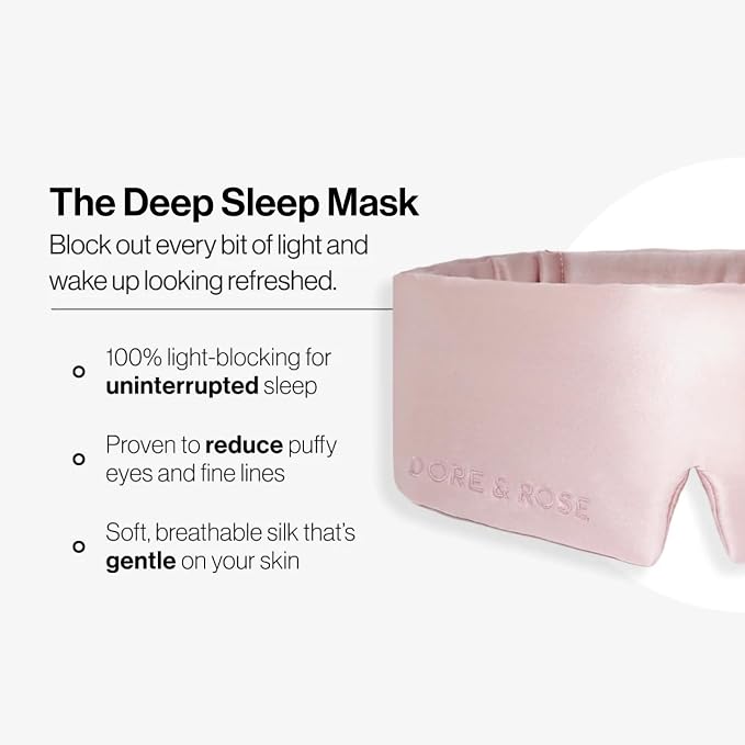 Dore & Rose Deep Sleep Mask Light Blocking, 23 Momme Mulberry Silk Eye Mask - Image 5