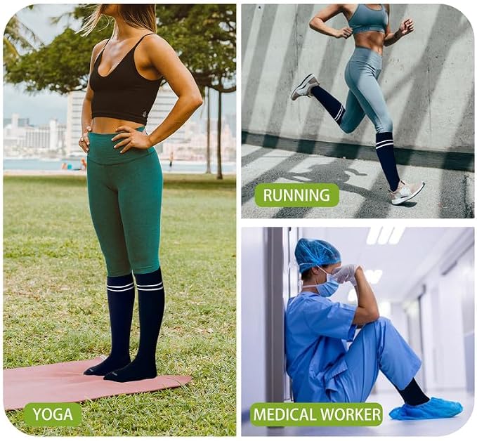 LEVSOX Compression Socks for Pregnant Women 20-30 mmHg Knee High Cute Funny - Image 5
