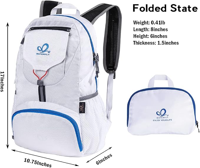 WATERFLY Small Lightweight Packable Backpack: 20l Ultra Light Foldable Travel - Image 2