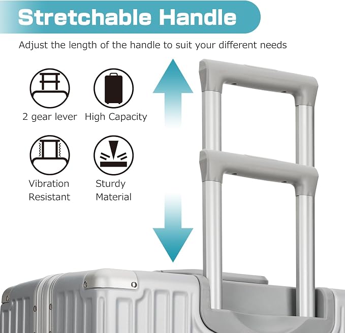 AnyZip Luggage Aluminium Frame Suitcase Hard Shell TSA Lock No Zipper 28In - Image 6