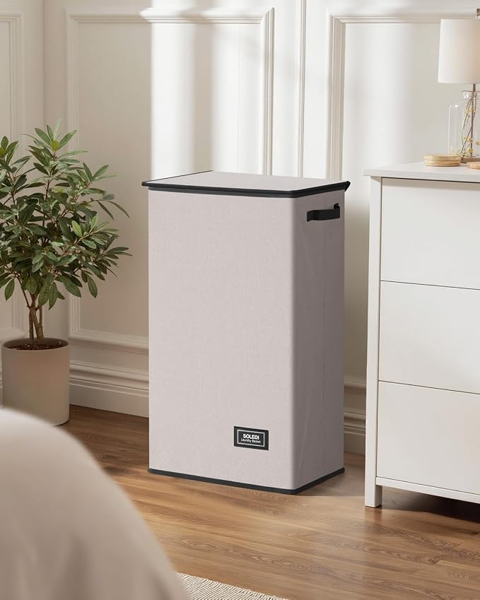 SOLEDI Laundry Hamper with Lid 100L Large & Tall Collapsible Laundry Basket - Image 8