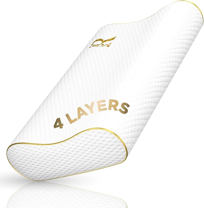 4-Layer King, Contour Pillow, Side Sleeper Pillow, Orthopedic Pillow, Neck by ROYALTHERAPY
