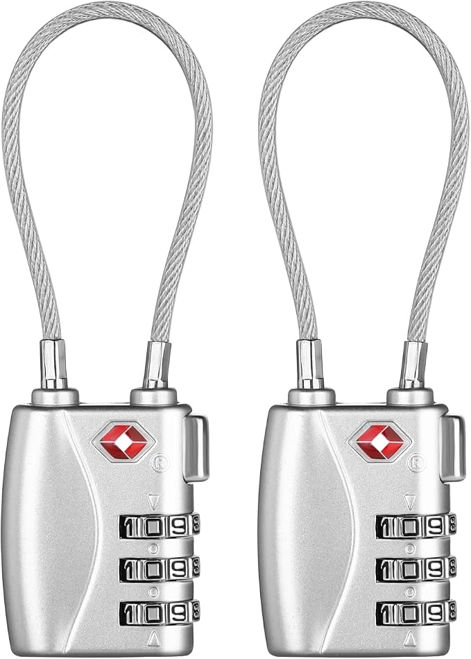 ZHEGE TSA Wire Lock 2 Pack Cable Luggage Lock by ZHEGE