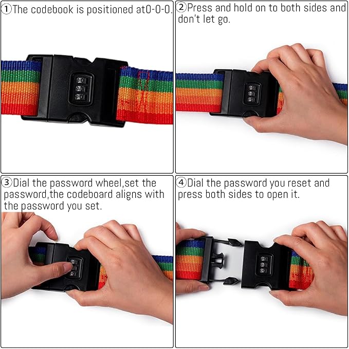 2PC Custom Embroidery Luggage Strap - Image 4