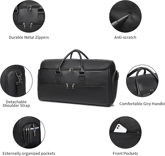 Carry On Garment Bag for Travel, Convertible Travel Garment Bag for Men Women - Image 5