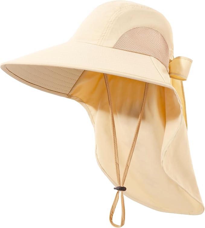 Womens Sun Hat UV Protection, Foldable Waterproof Wide Brim Bucket Hats by DOCVIT
