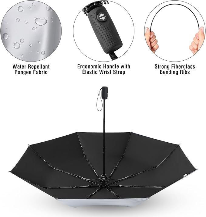 G4Free UPF 50+ UV Protection Large Travel Umbrella 42/46 Inch Auto Open Close - Image 5