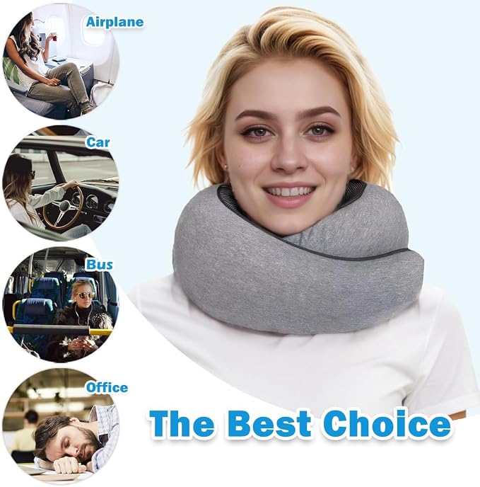 Travel Neck Pillow for Airplane, Memory Foam Travel Neck Pillow, Adults turtle - Image 5