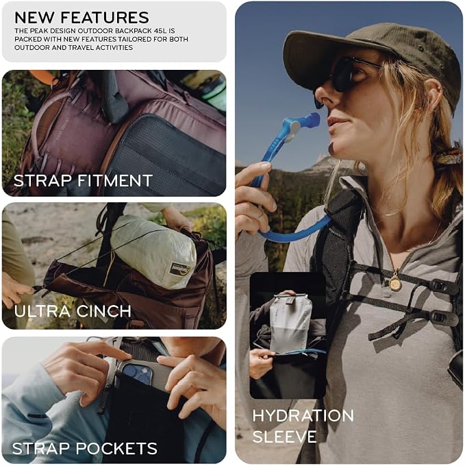 Peak Design Outdoor Backpack 45L, Lightweight Internally-Framed Backpack - Image 5