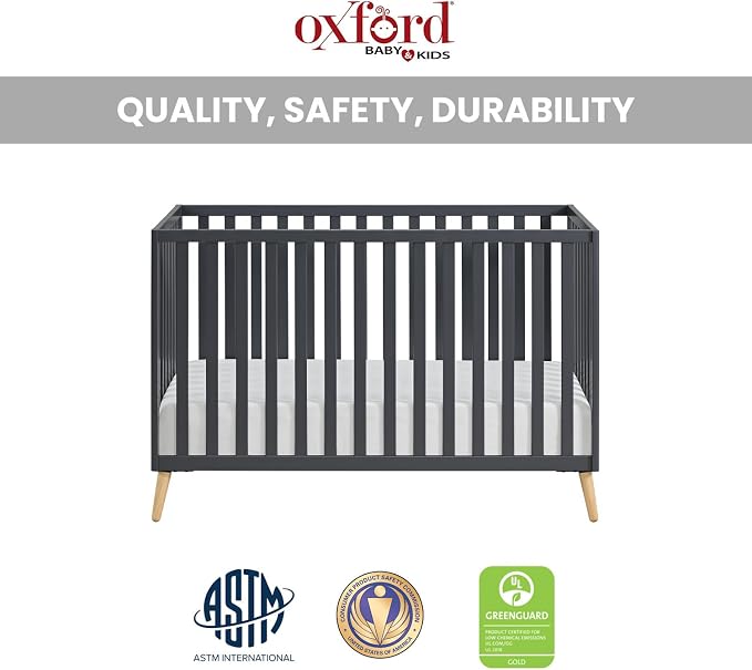 Oxford Baby Cozy Nest Convertible Island Crib, Midnight Slate/Natural - Image 5