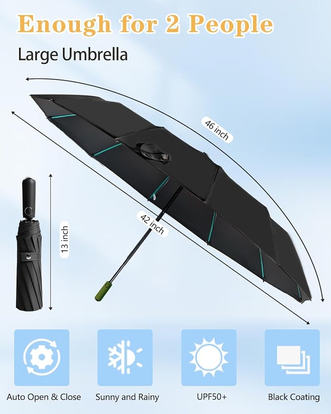 Large Double-Ribs Umbrella Automatic Folding Umbrella - Image 6