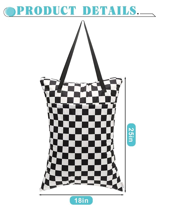 ALVABABY 2 Pack Large Wet Dry Bag Waterproof Hanging Cloth Diaper - Image 3