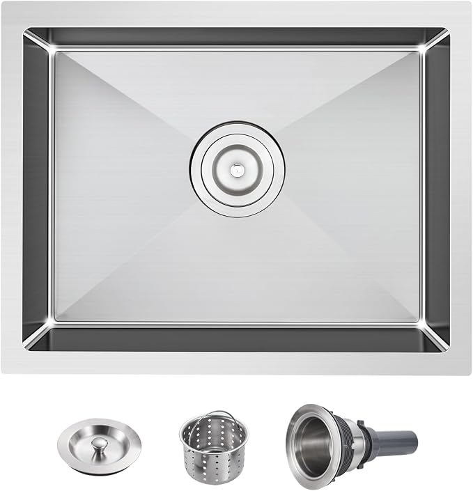 POPFLY 20×17 Inch Undermount Kitchen Sink, Small Wet Bar Prep Sink, 18 Gauge by POPFLY
