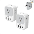 2 Pack European Plug Adapter USB C, TESSAN US to Europe Adapter 4 Outlets 3 USB by TESSAN
