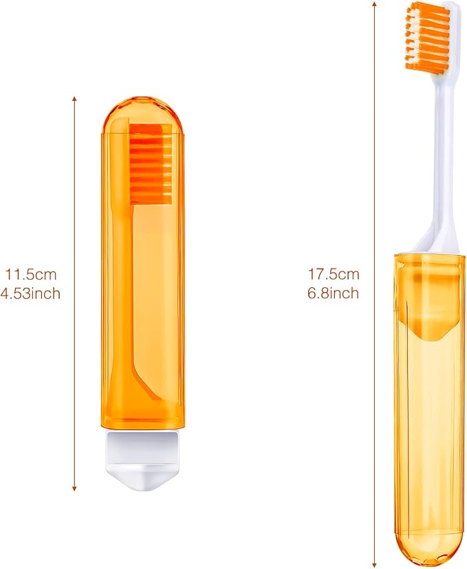 Patelai 8 Pieces Travel Toothbrush Set, Soft Bristle Mini Foldable Tooth Brush - Image 2