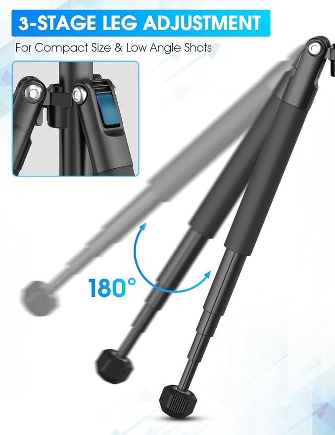 ULANZI MT-63 Mini Phone Tripod, 360° Ball Head Travel Lightweight Tripod - Image 7