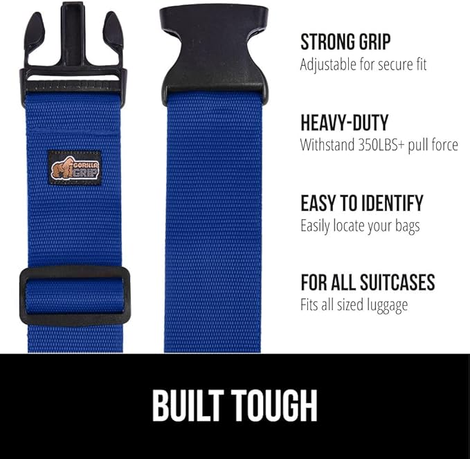 GORILLA GRIP Heavy Duty 8 Pack Adjustable Luggage Straps - Image 2