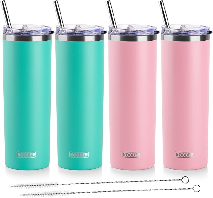 koodee 20 oz Stainless Steel Skinny Tumbler Double Wall Insulated Water Tumbler by koodee