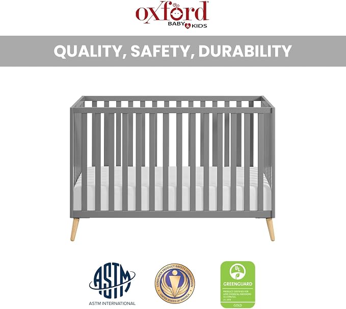 Oxford Baby Cozy Nest Convertible Island Crib, Dove Gray/Natural - Image 5