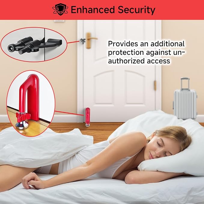 Portable Alarm Door Stopper for Additional Safety in Hotel, Apartment and - Image 2