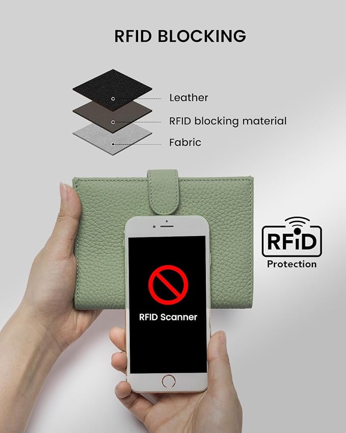 RFID Slim Passport Holder for Women, Compact Leather Passport Wallet - Image 4