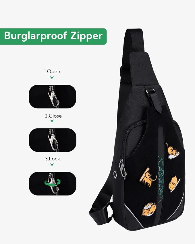 WATERFLY Small Crossbody Sling Backpack Anti Theft Backpack - Image 5