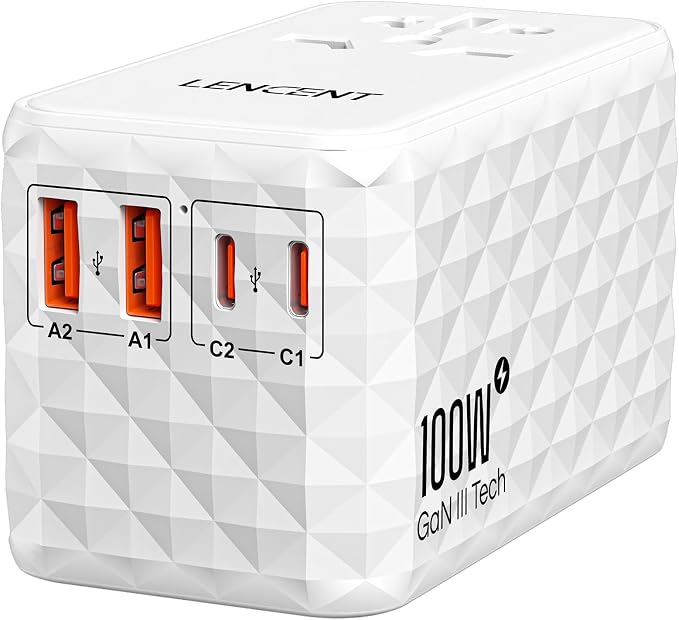 LENCENT 100W International Travel Adapter, Universal Travel Adapter by LENCENT