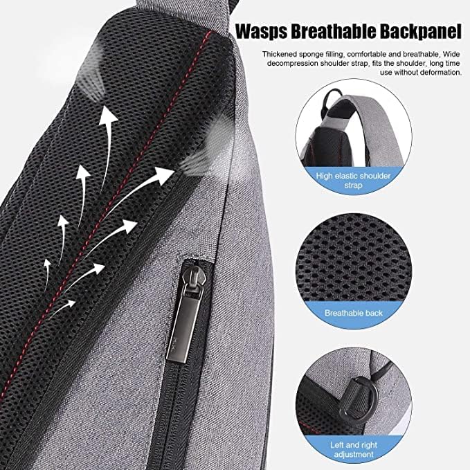 mixi Sling Bag Men Backpack Unisex One Shoulder Bag Hiking Travel Backpack - Image 4
