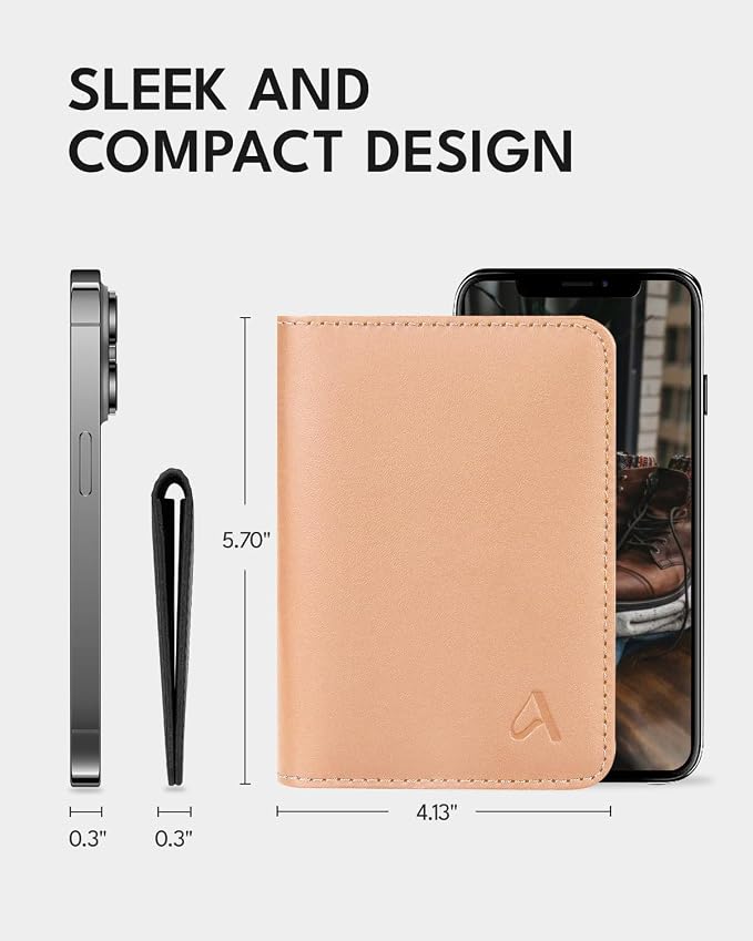 ALLIVE Passport Holder for Travel Women Men, Genuine Leather Passport Cover - Image 6