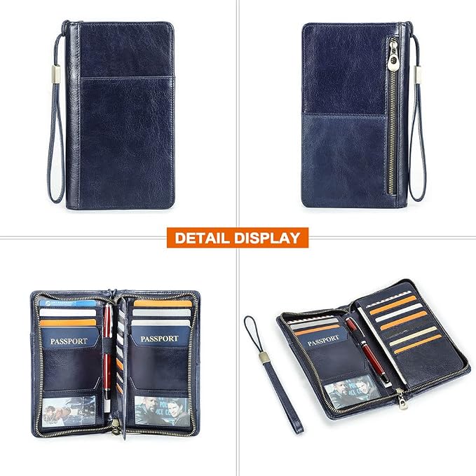 CONTACTS Passport Wallet Leather Family Passport Holder - Image 8