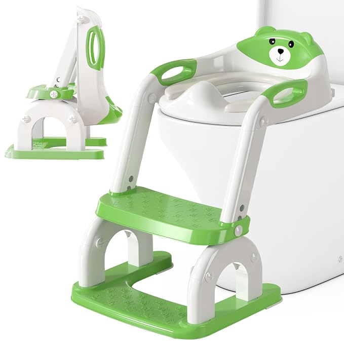 Potty Training Seat for Toddlers, Adjustable Height 2-in-1 Potty Training by CUXFLS
