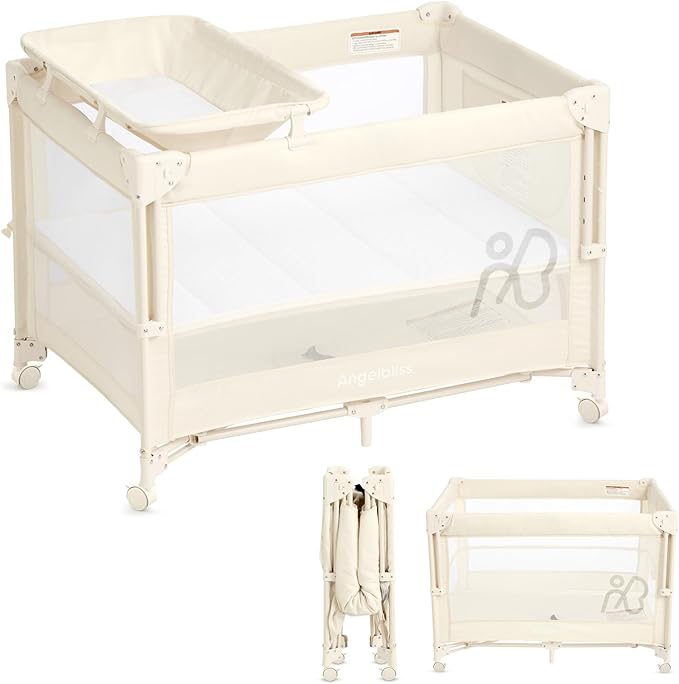 ANGELBLISS Baby Bassinet Bedside Crib, Pack and Play by ANGELBLISS