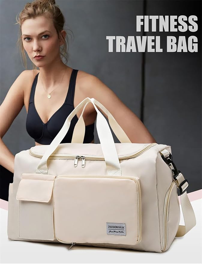 Multipurpose 20L Foldable Duffel Bag Gym Yoga Bag Carry-On Shopping Sack Travel - Image 3