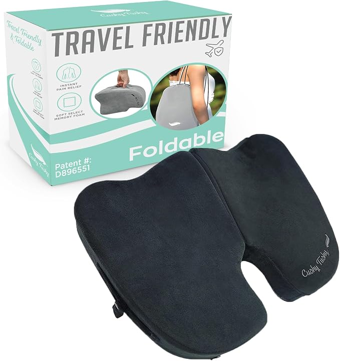 Premium Foldable Travel Seat Cushion by CushyTushy